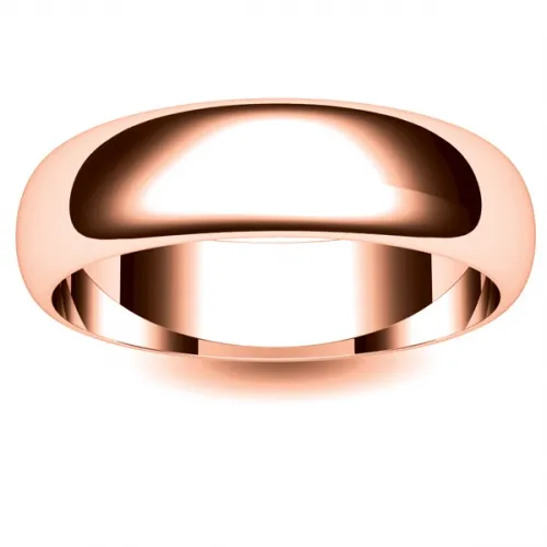 D Shape Medium - 6mm (DSSM6R) Rose Gold Wedding Ring